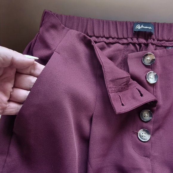 Reitmans Burgundy High Waist Wide Leg Palazzo Pants - Picture 7 of 10